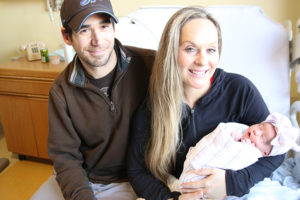 Kyle & Cassie with First Baby of New Year at Charlton Memorial