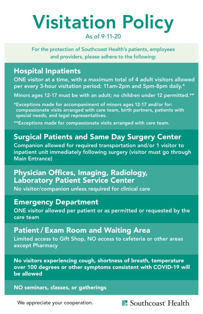 Tobey Hospital Visiting Hours - Southcoast Health